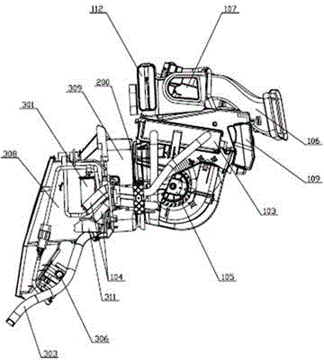 HVAC assembly for truck air conditioner and available to both left hand drive mode and right hand drive mode