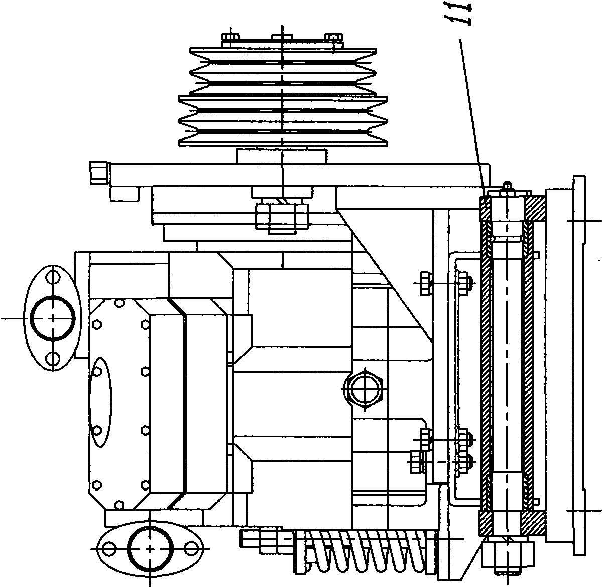 Compressor driving device of bus with air conditioner