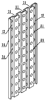 Vertical light steel keel