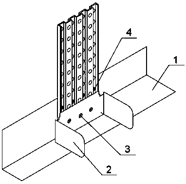 Vertical light steel keel