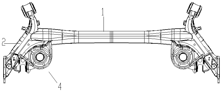 Hydraulic variable-cross-section closed torsion beam