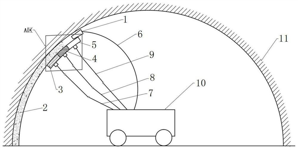 Mold spraying concrete construction method and wet spraying trolley