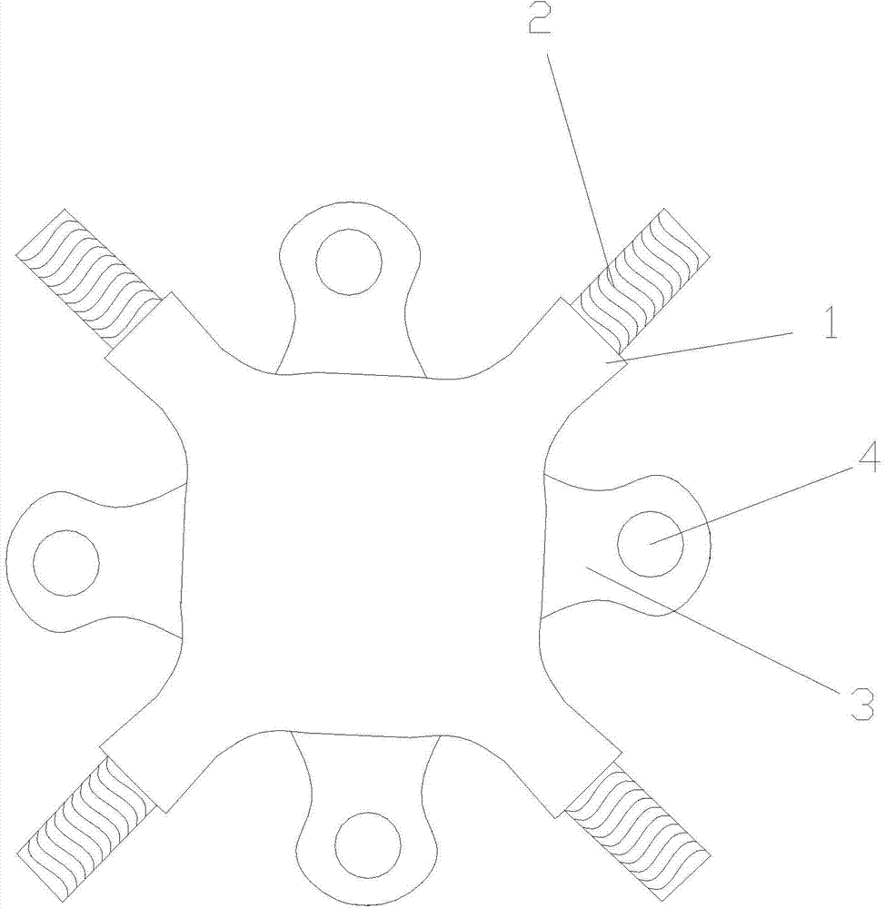 Four-way pipe connector