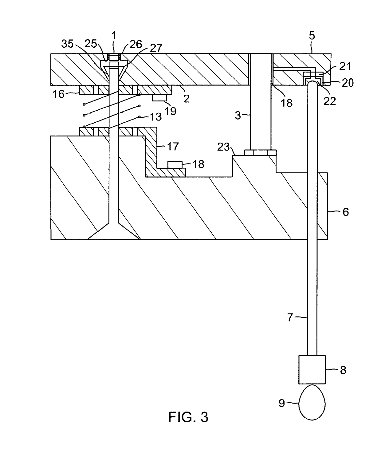 Vertical sliding valve arm