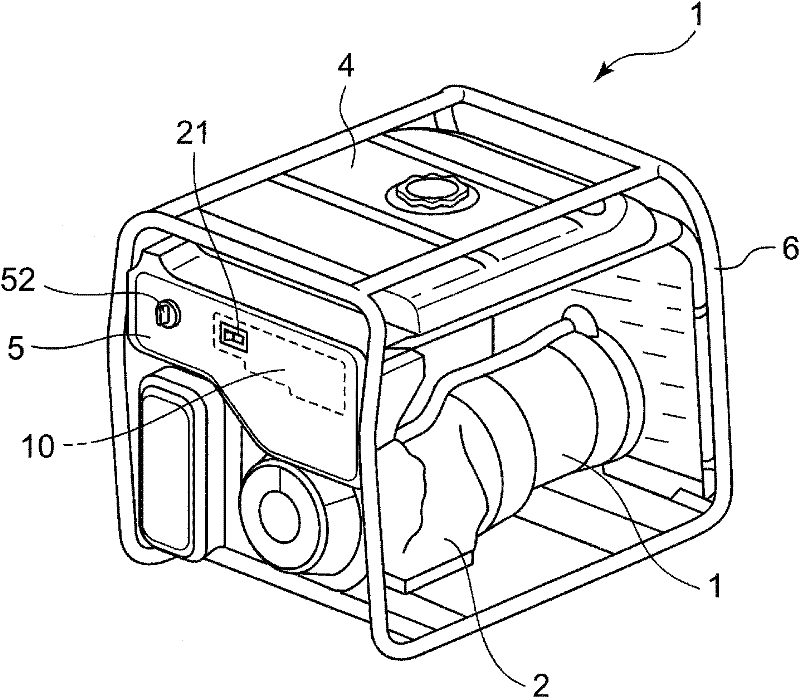 Electric part connection mechanism in operating machine