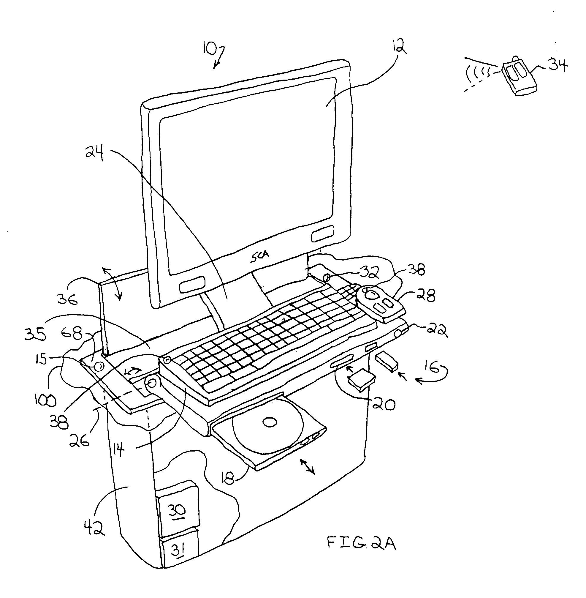Emergency and security condition retractable computer arrangements