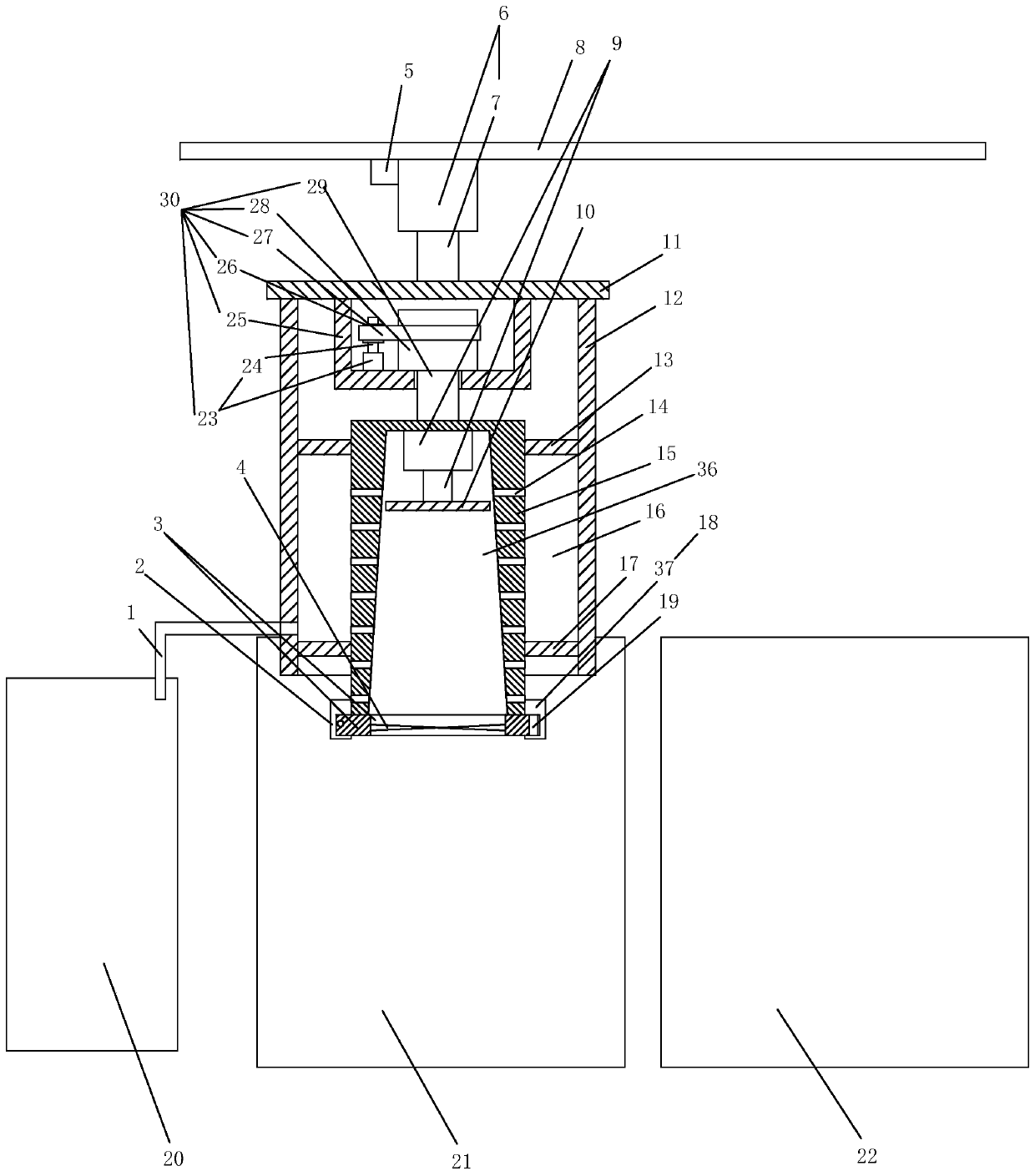 Treatment apparatus to eliminate rising sludge in coagulation flocculation sedimentation tank and control method of treatment apparatus