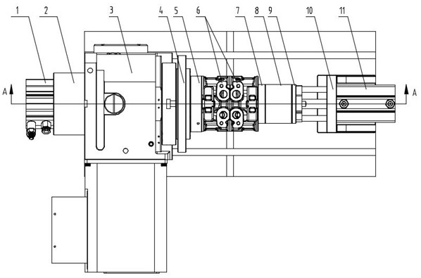 Bidirectional piston type pneumatic clamp for combined machining of automobile air conditioner compressor shell