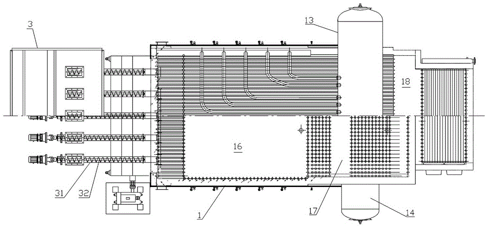 Ultra-low emission nitrogen oxides biomass chain boiler