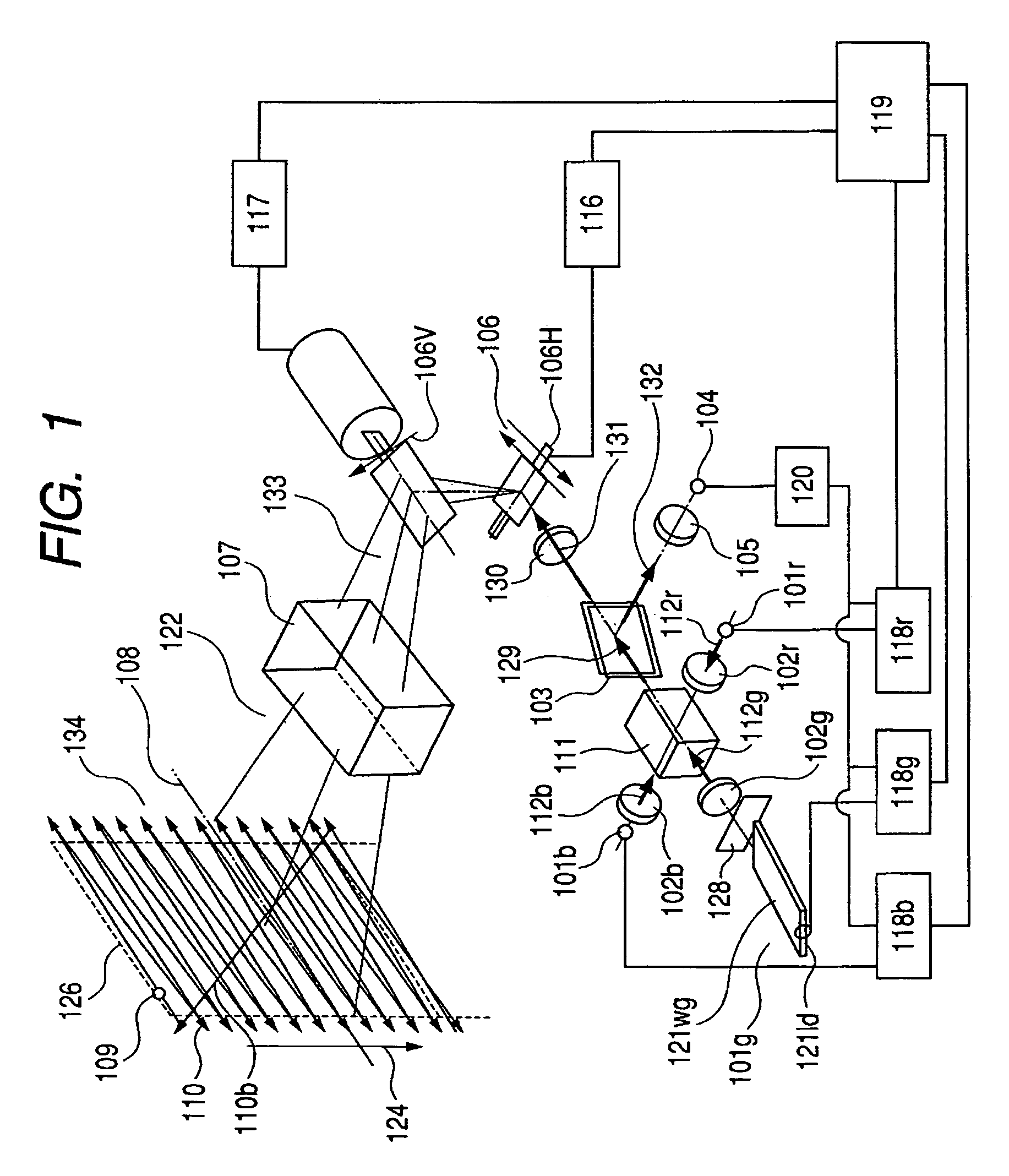Image displaying apparatus with control over the output ratio of a plurality of light sources