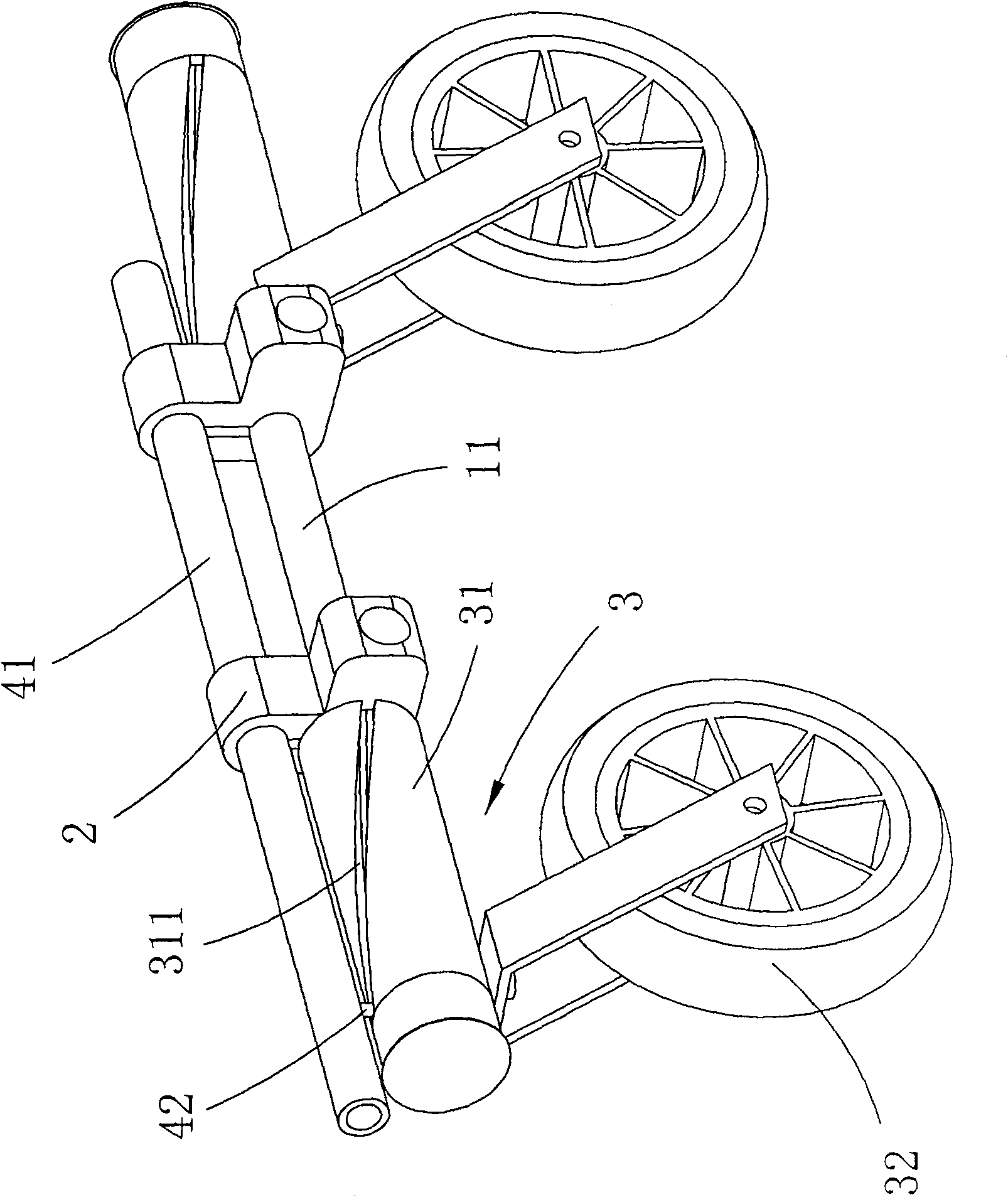 Wheel carrier mechanism capable of rapid folding and expanding