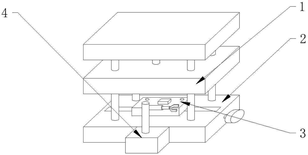Metal processing mold having automatic feeding and discharging functions