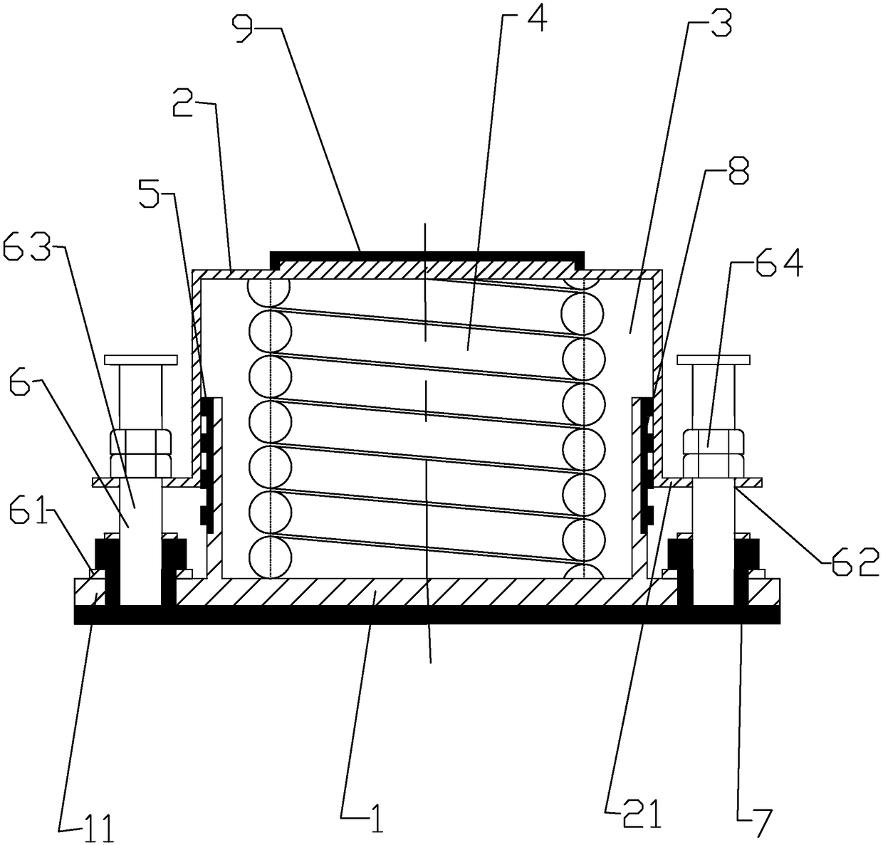 Novel equipment vertical vibration isolation bracket