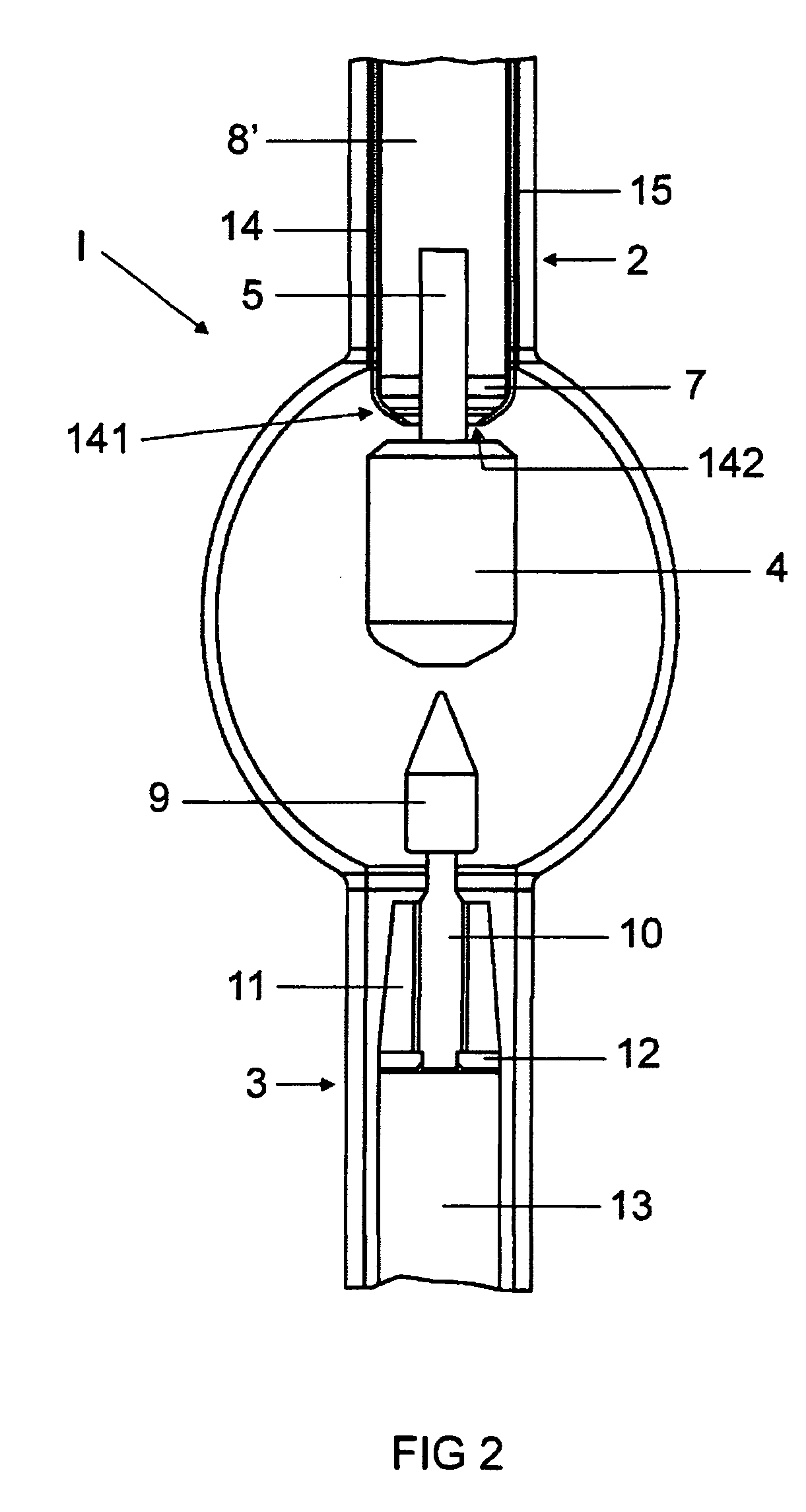 Discharge lamp with a holding apparatus for the electrodes