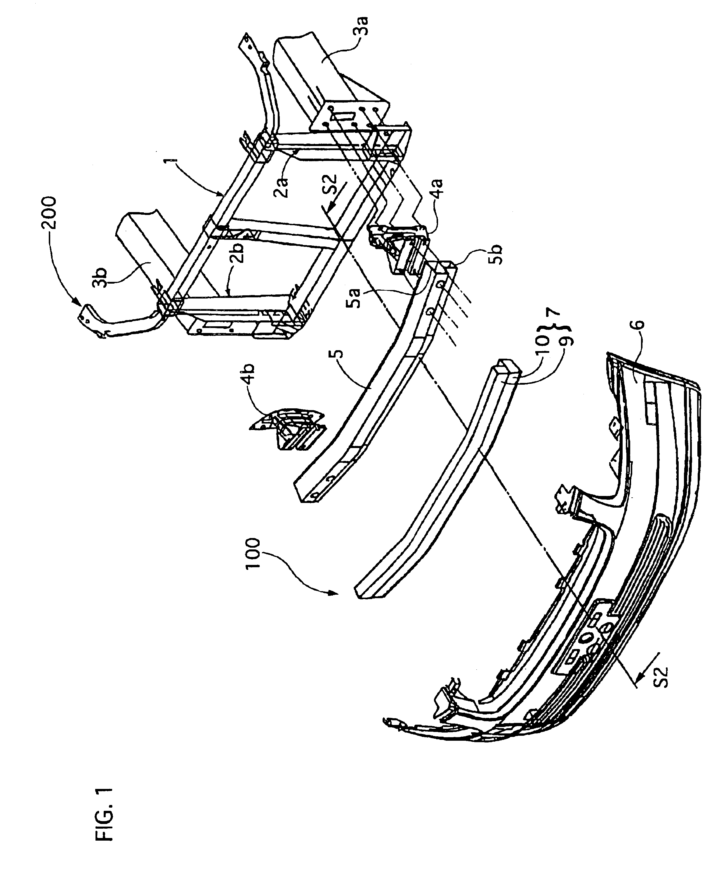 Bumper structure for a motor vehicle