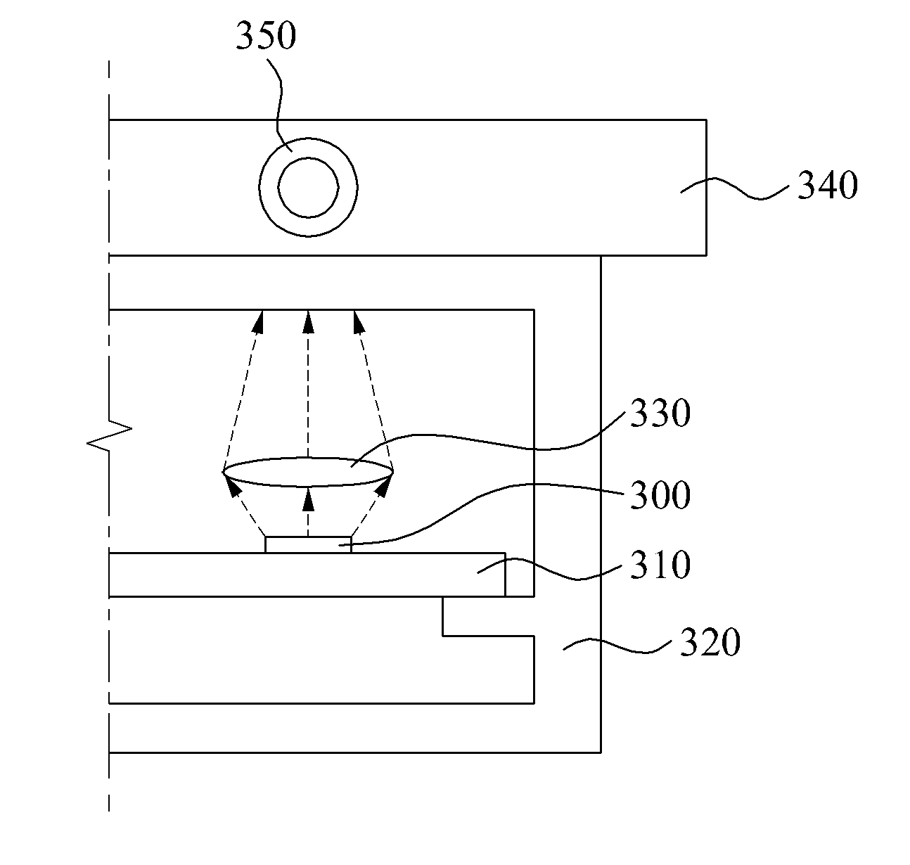 Heat exhaustion structure for heat dissipating device