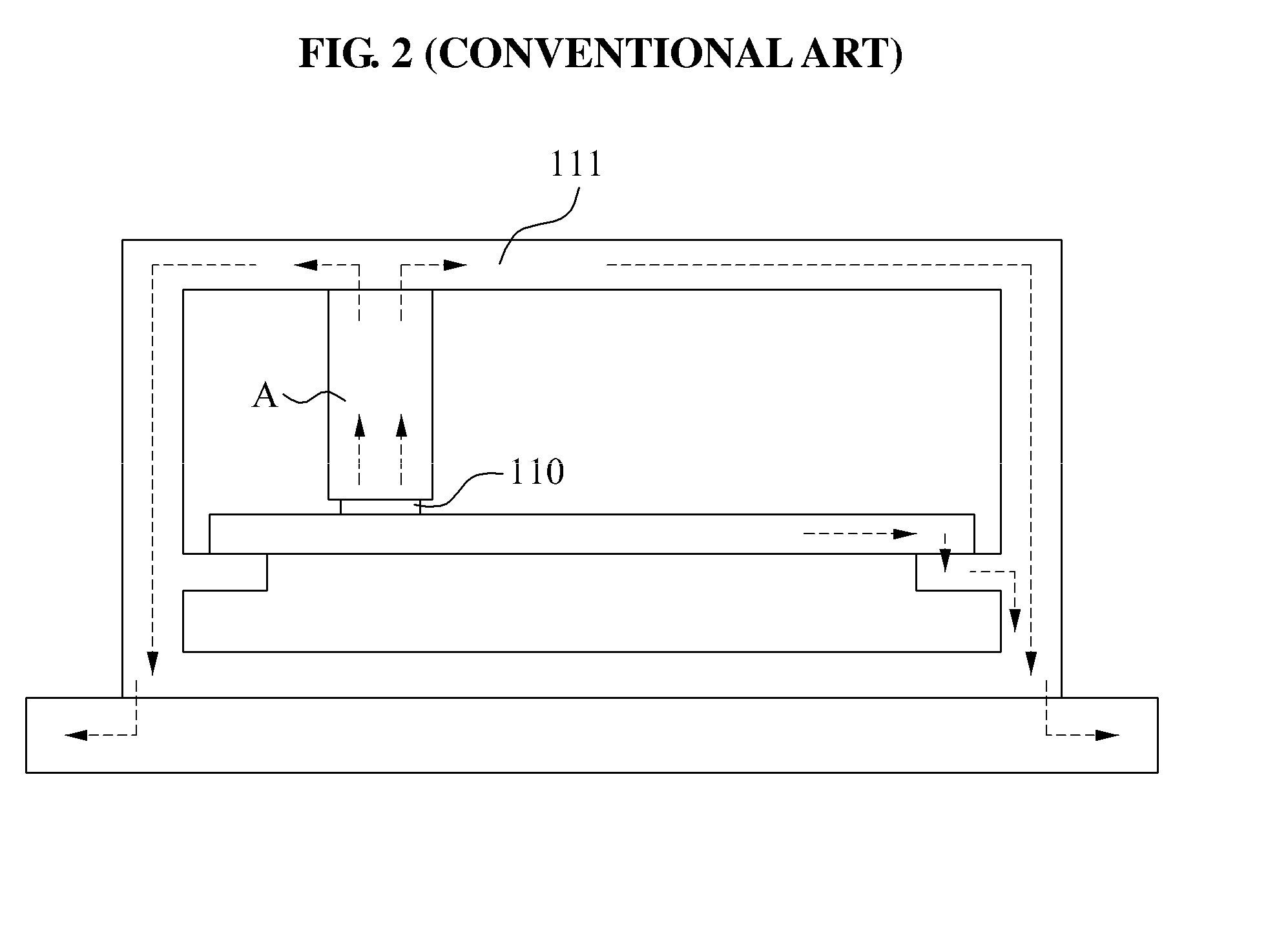 Heat exhaustion structure for heat dissipating device