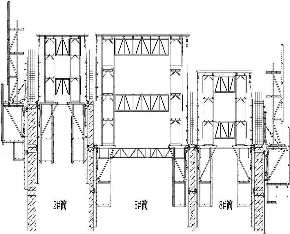 Truss type hydraulic entire steel platform climbing formwork