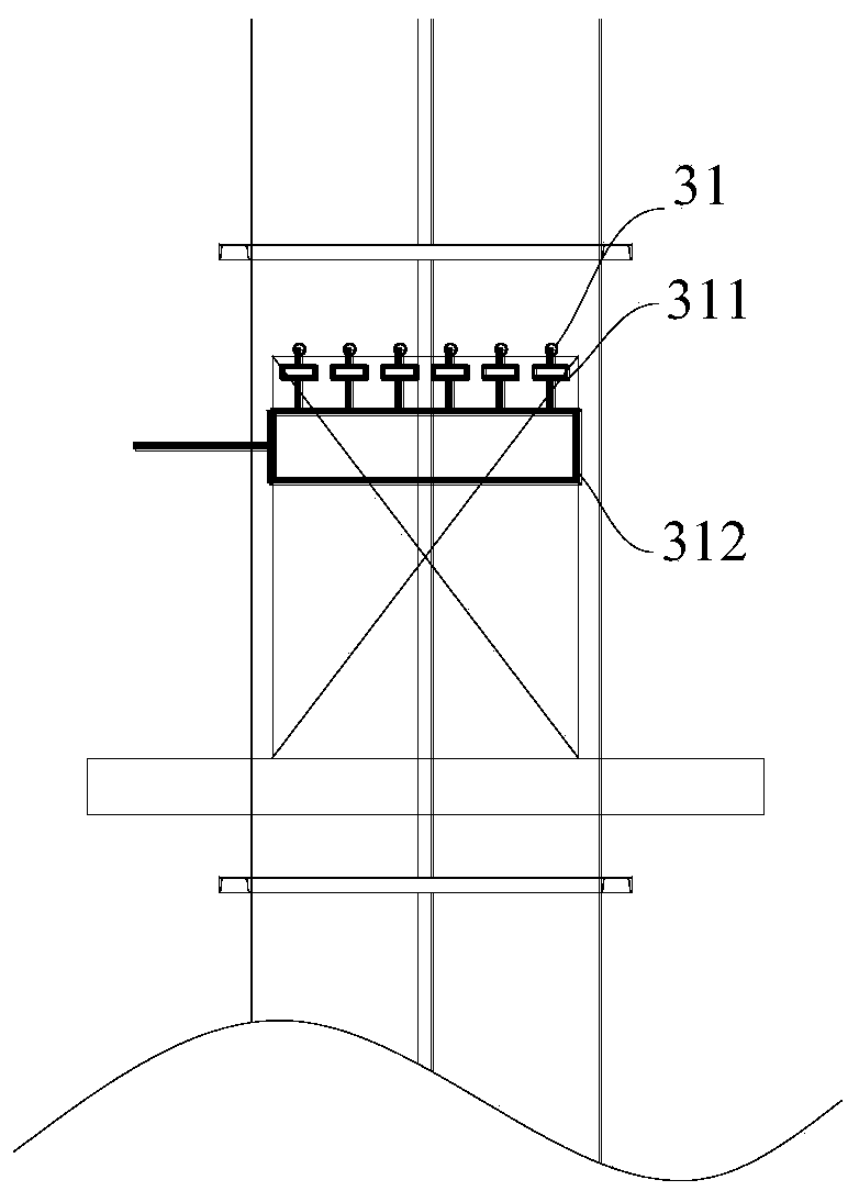 Denitration and dedusting device and process for exhaust gas of kiln used for water glass production