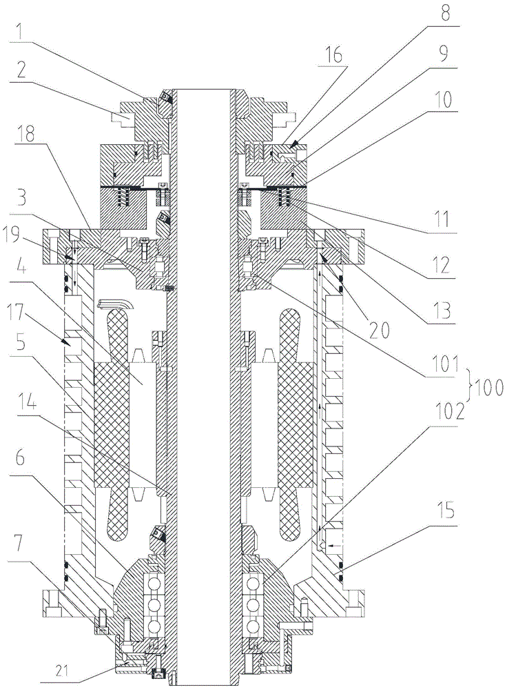 Electric main shaft of turning and milling composite machine tool