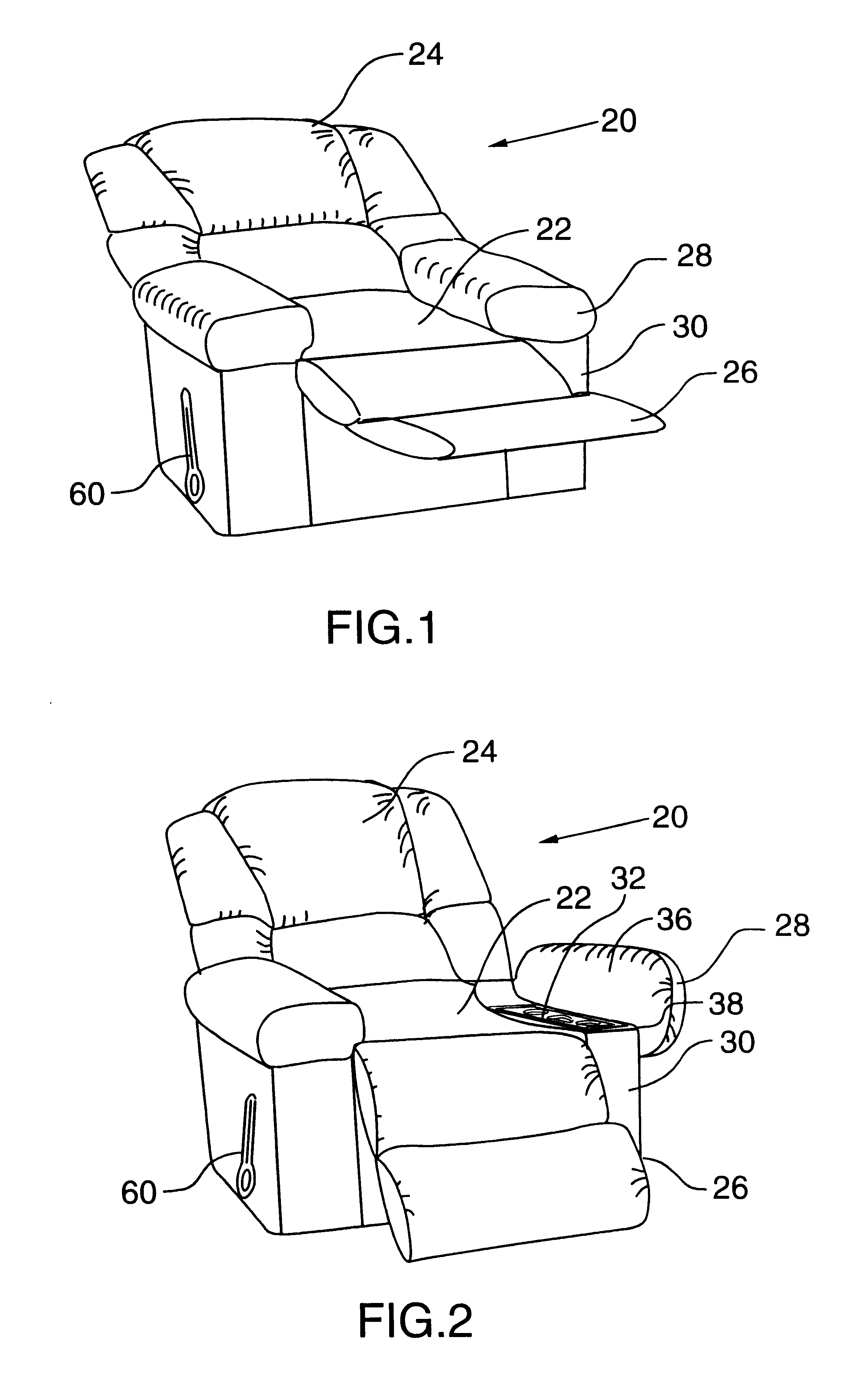 Chair or sofa with refrigerated compartment