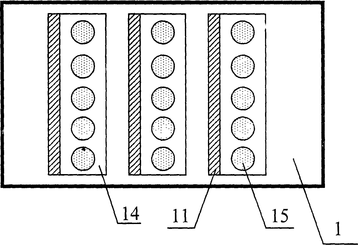 Reversal coplanar type ballast structural panel display device and its production technique