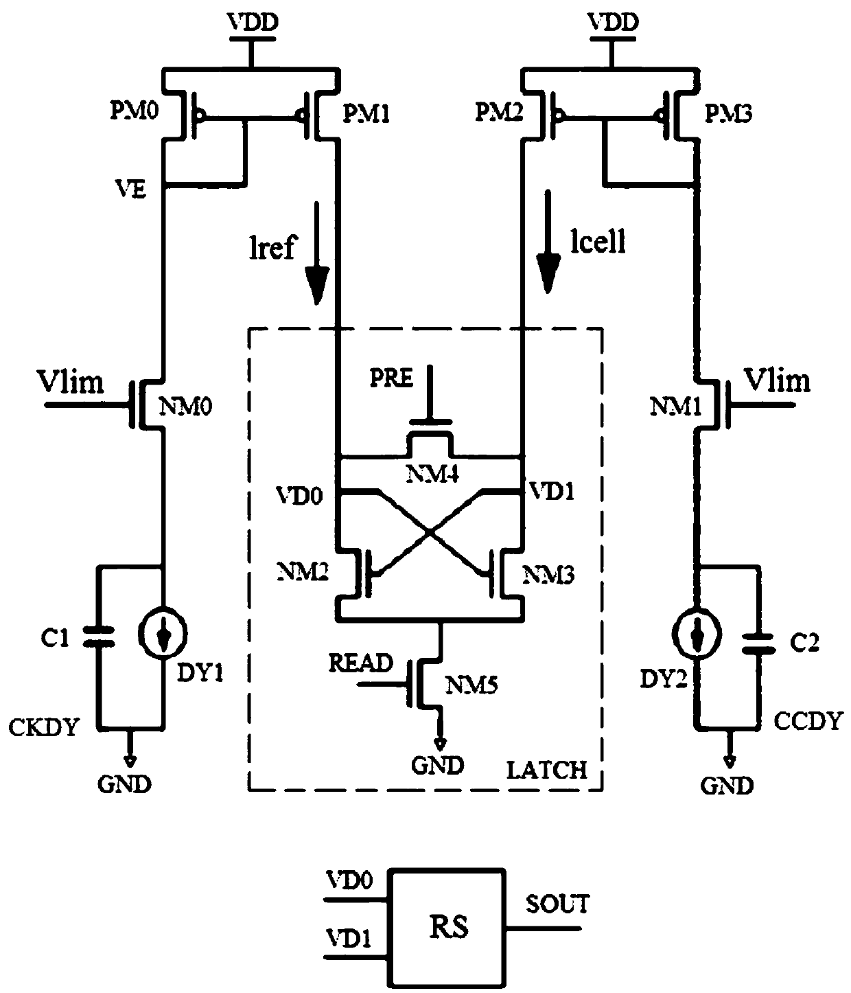 Sensitive amplifier circuit