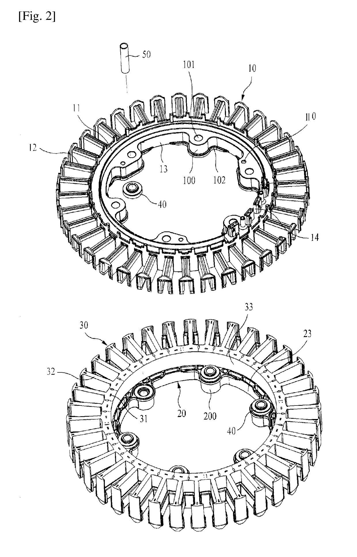 Stator of motor for washing machine