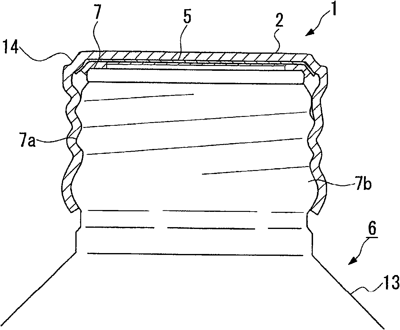 Liner-provided cap and cap-provided threaded container