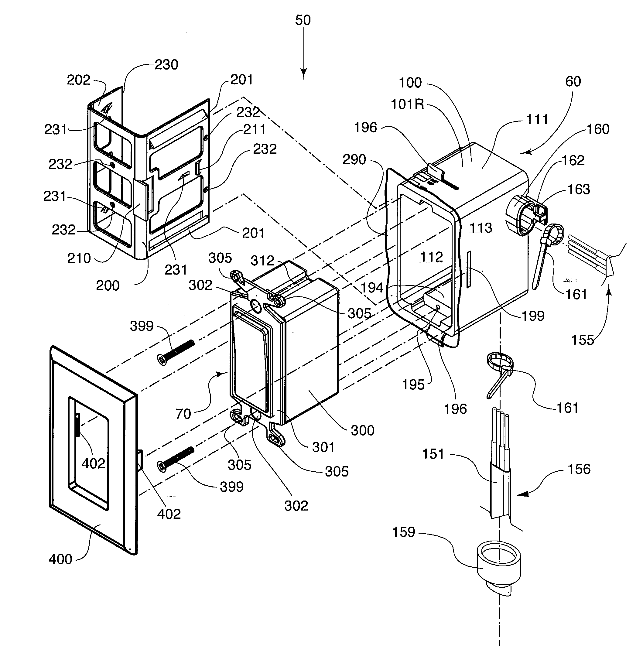 Electrical apparatus having quick connect components