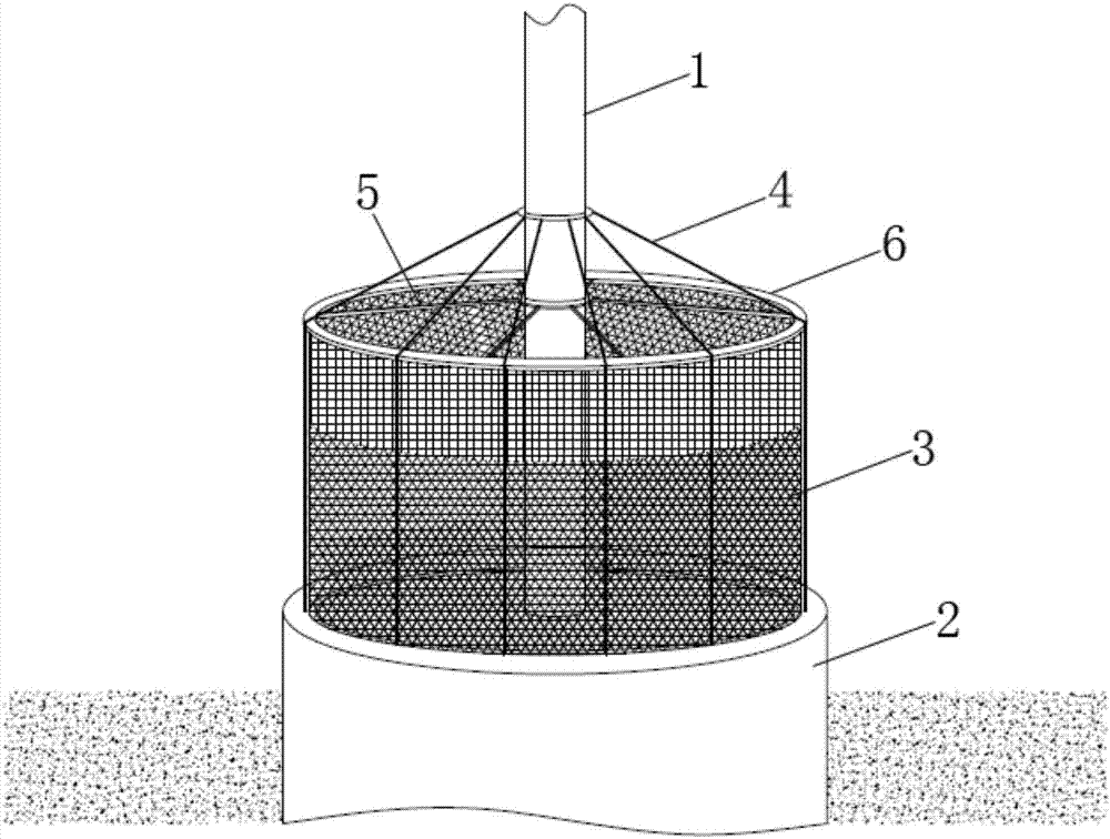 Sea fan combined barrel type foundation based inhaul cable type net cage