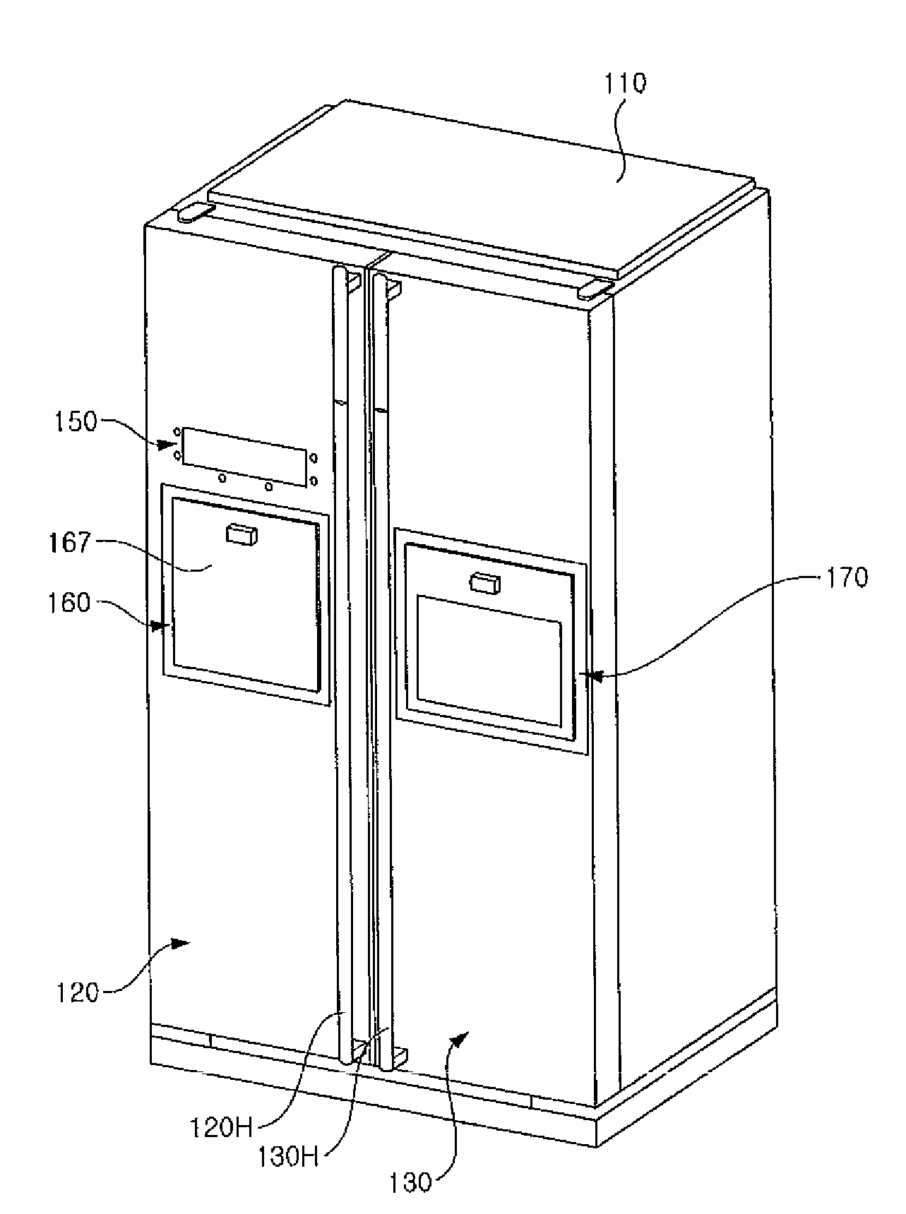 Display for refrigerator and display mounting frame, display mounting structure comprising the same