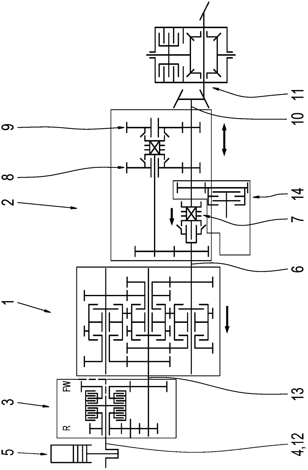 Transmission arrangement for commercial vehicle
