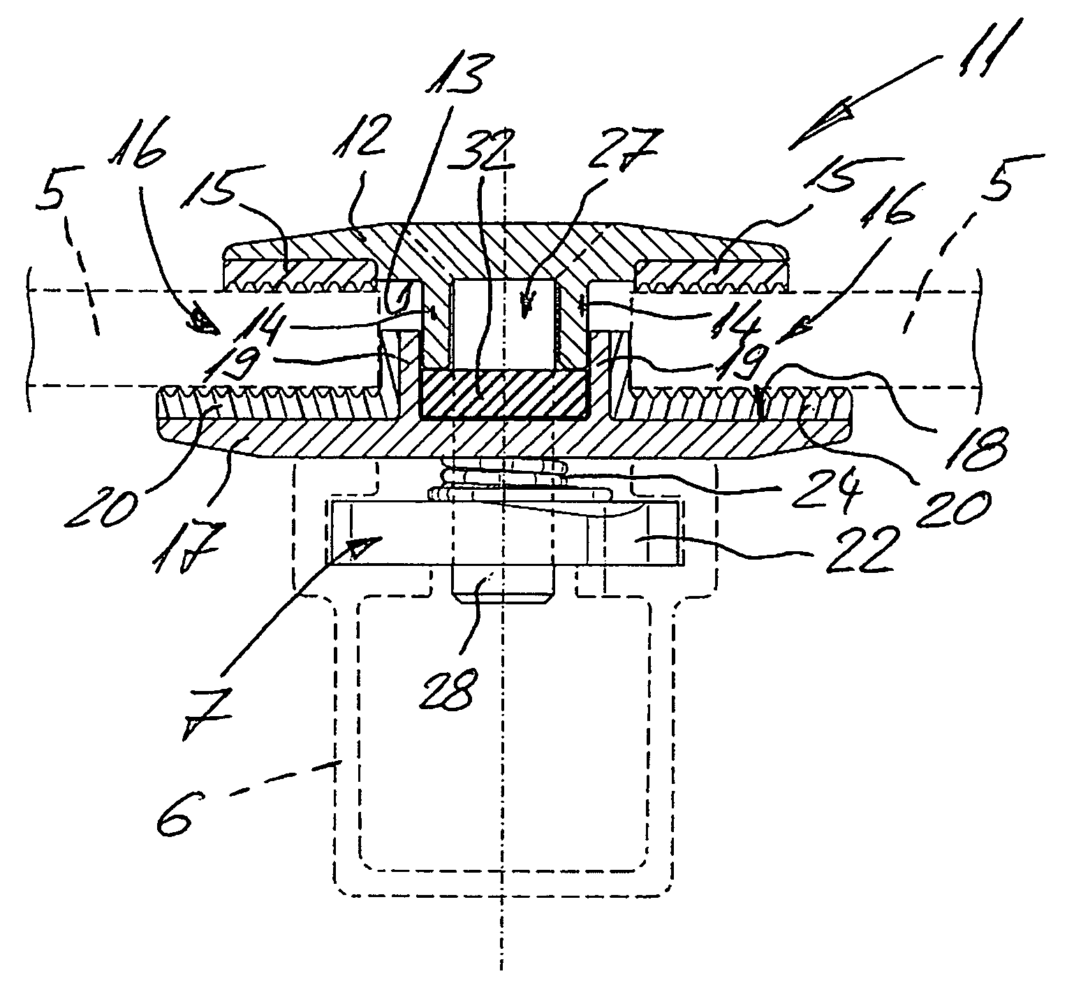 Mounting device for securing plate-shaped elements