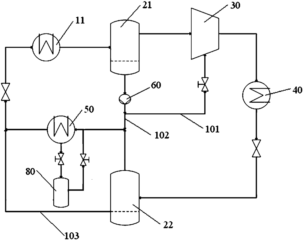 Ammonia water absorption-compression refrigeration/heat pump system and heat exchange method