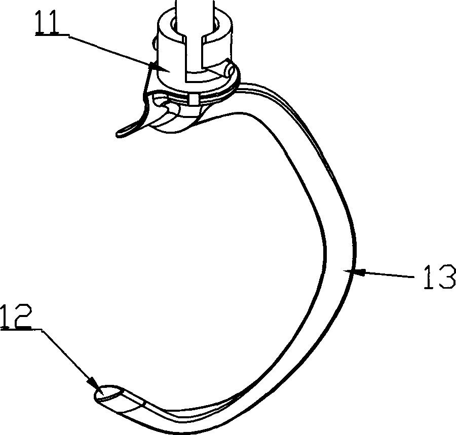 A kneading hook structure