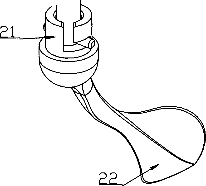 A kneading hook structure
