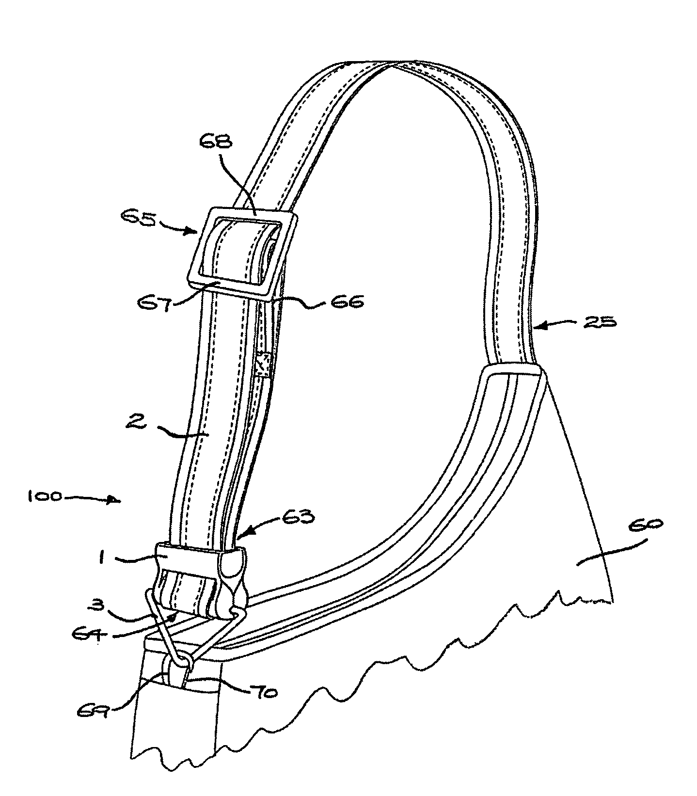 Wire cable reinforced carrying strap