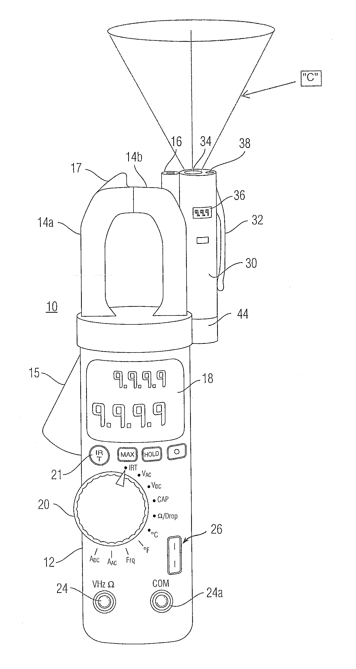 Instrument with Non-contact Infrared Temperature Measurement and Current Clamp