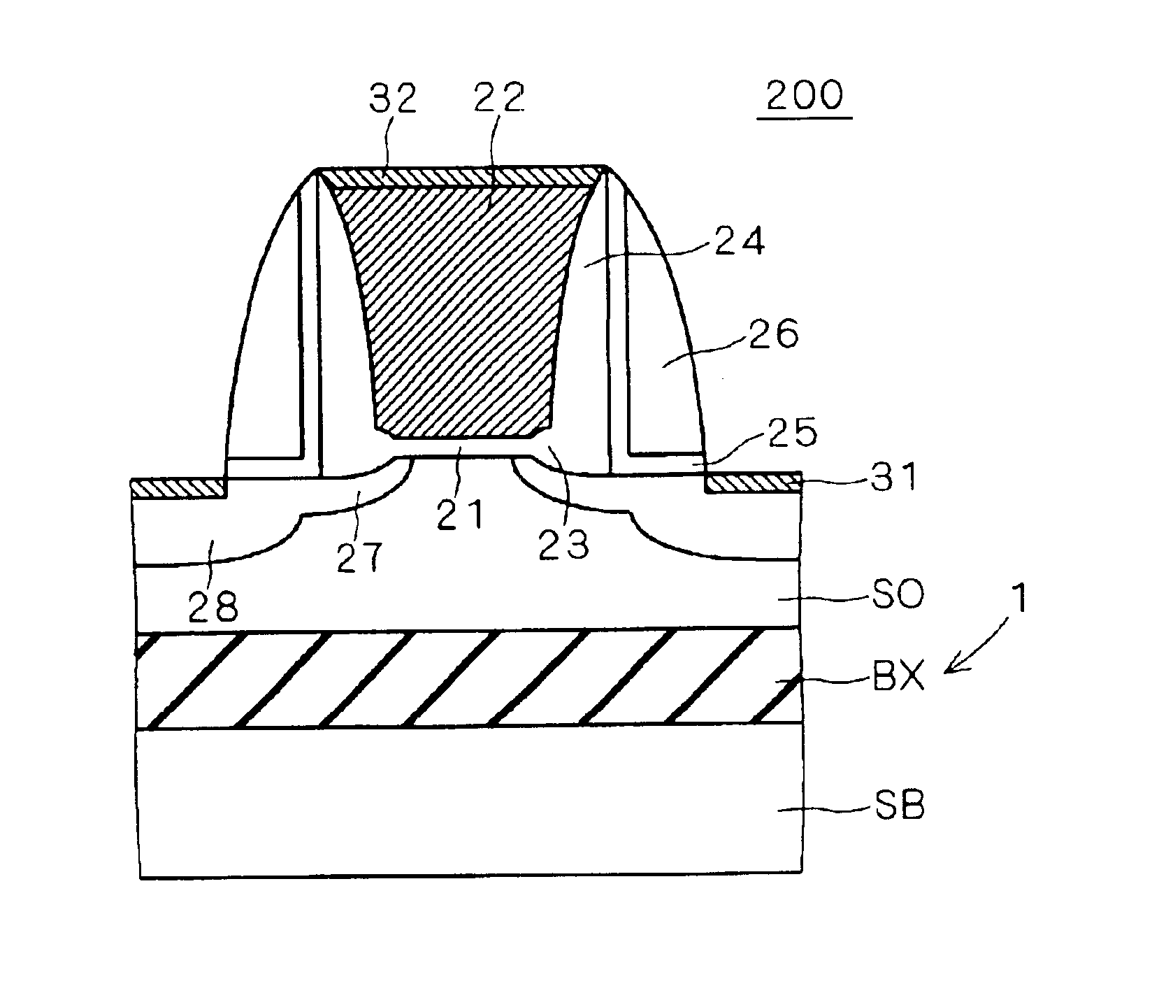 Semiconductor device of reduced gate overlap capacitance and method of manufacturing the semiconductor device