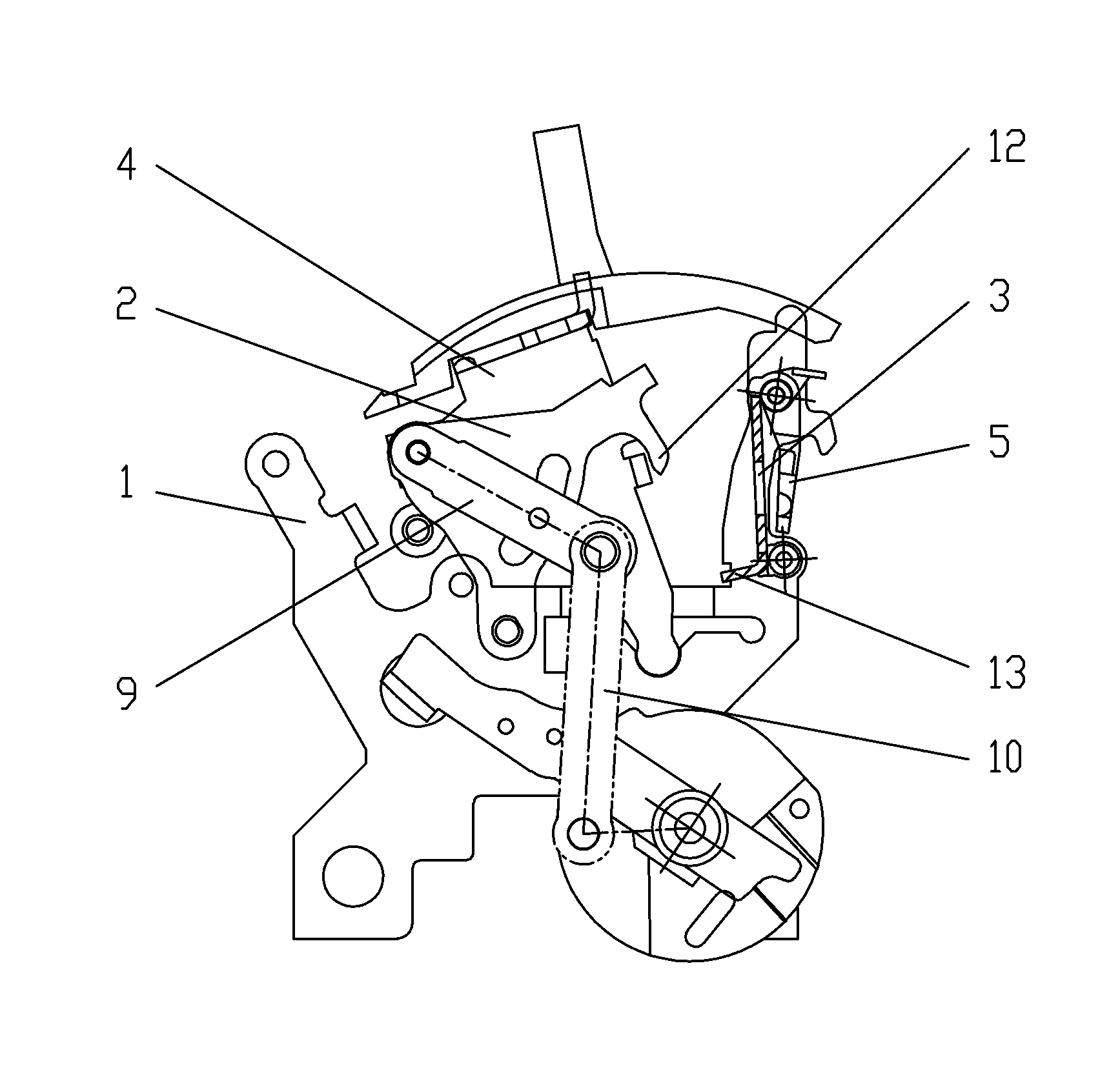 Molded case circuit breaker operating mechanism buckle carrying device