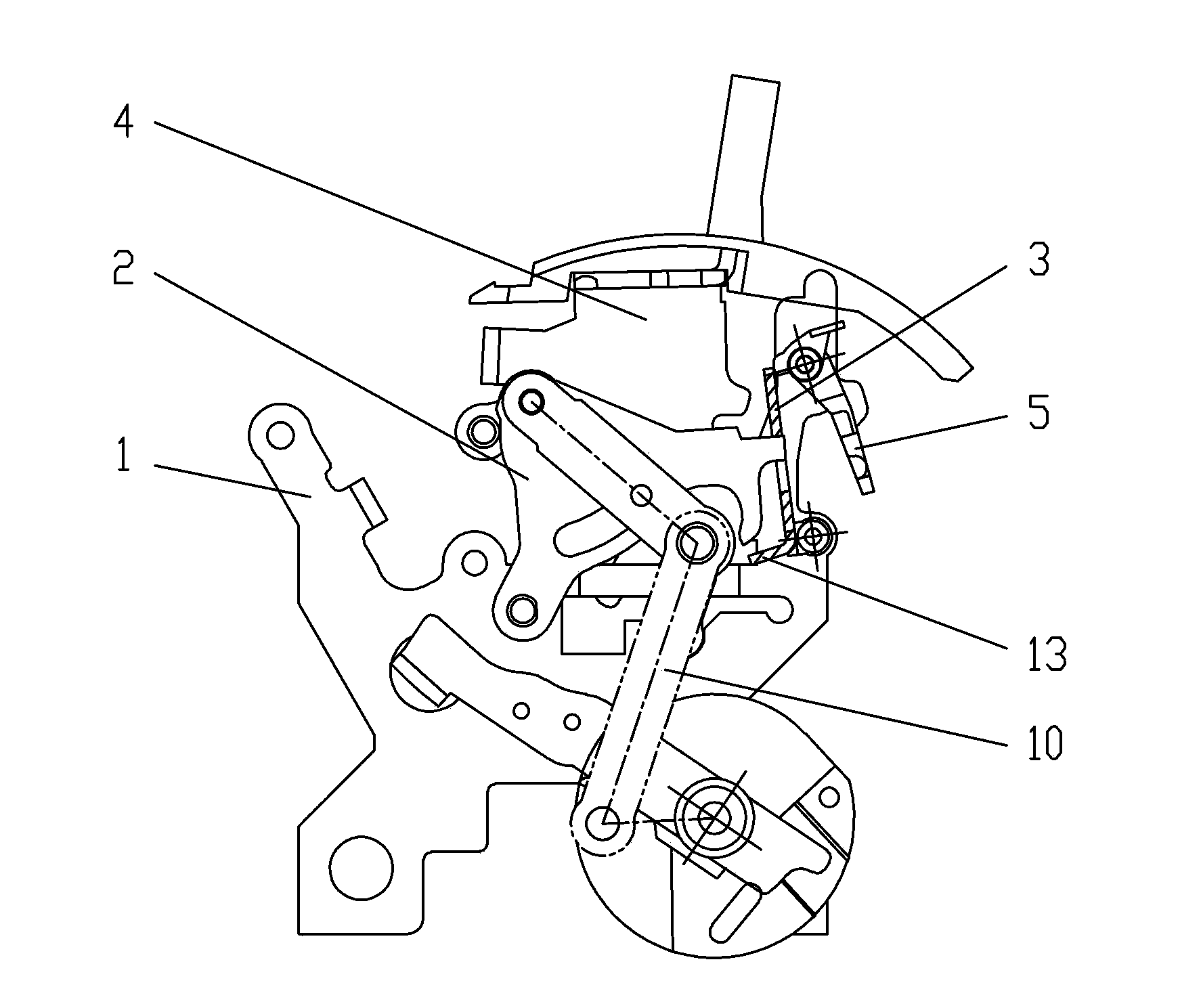 Molded case circuit breaker operating mechanism buckle carrying device