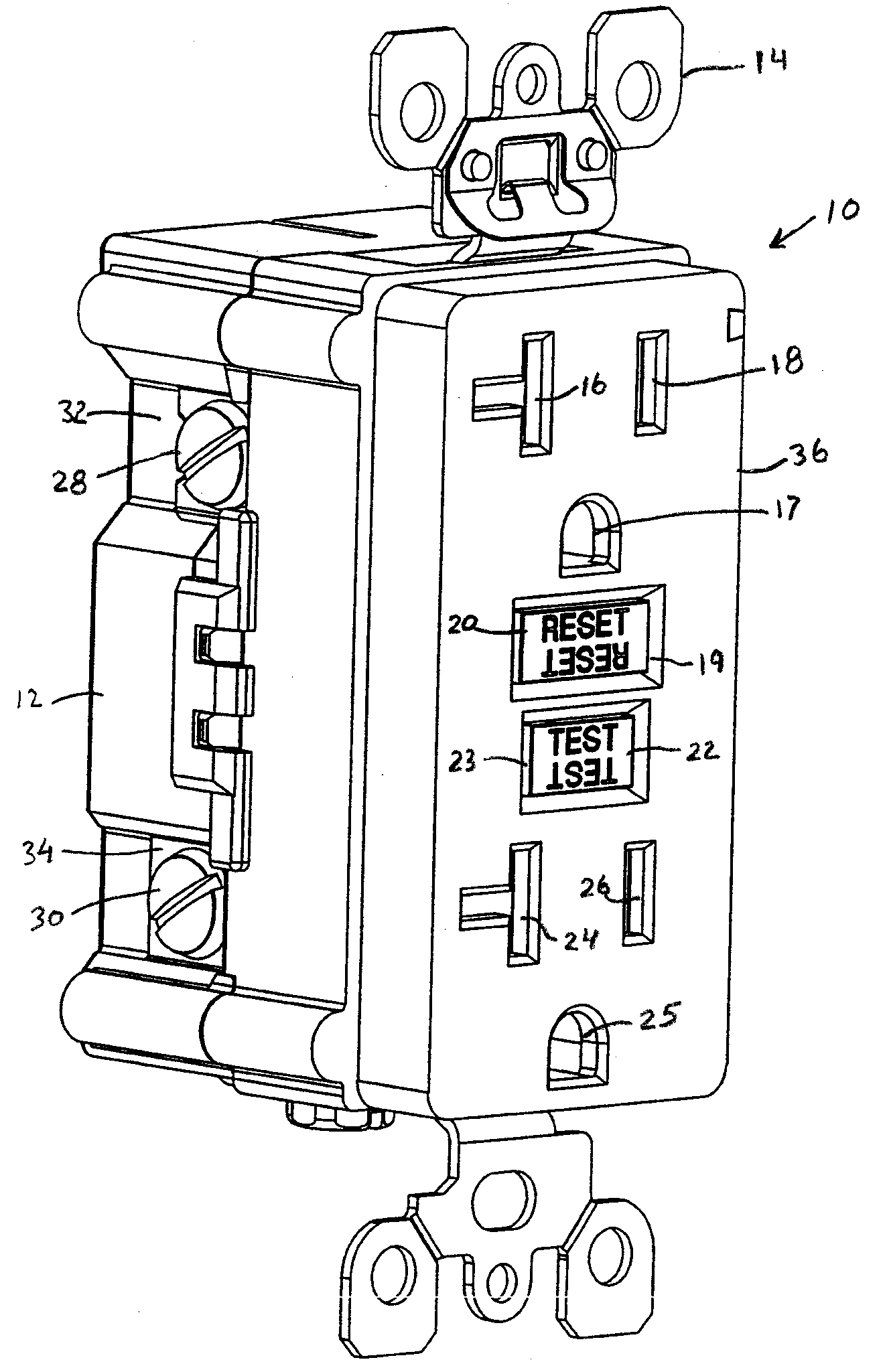 Tamper resistant ground fault circuit interrupter receptacle having dual function shutters
