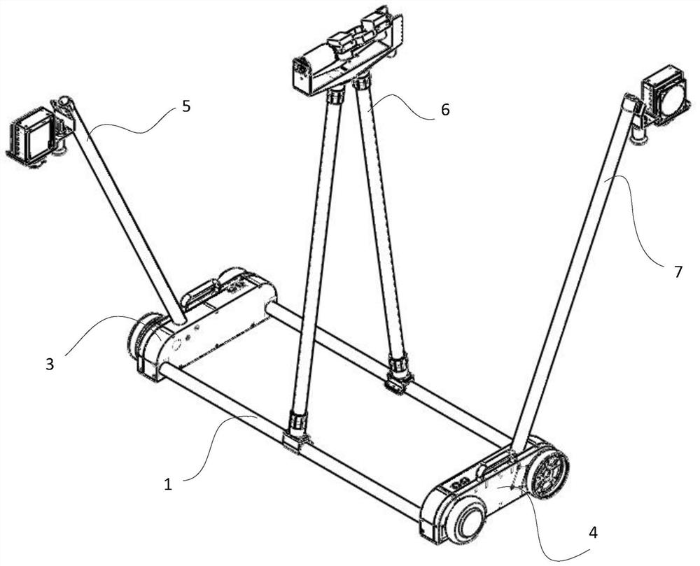 A traveling mechanism of a tunnel track detection robot