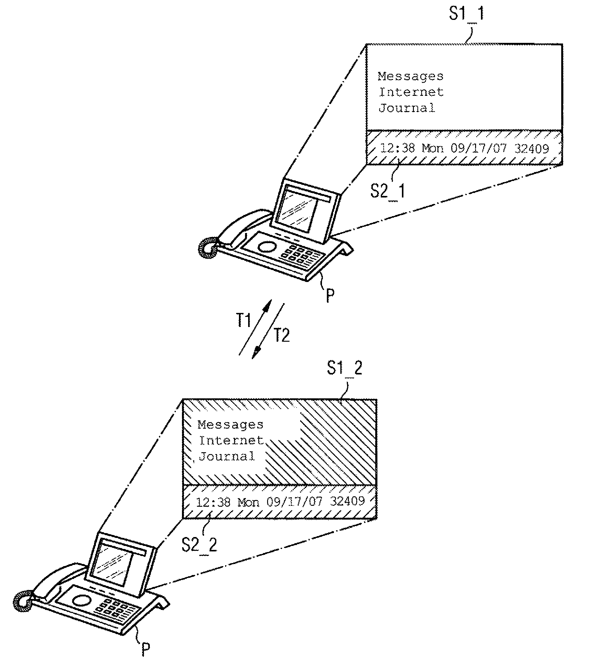 Method and arrangement for the imaging representation of information, particularly for use with communication terminals