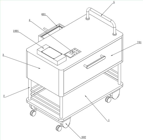 Efficient movable nursing trolley for operation nursing