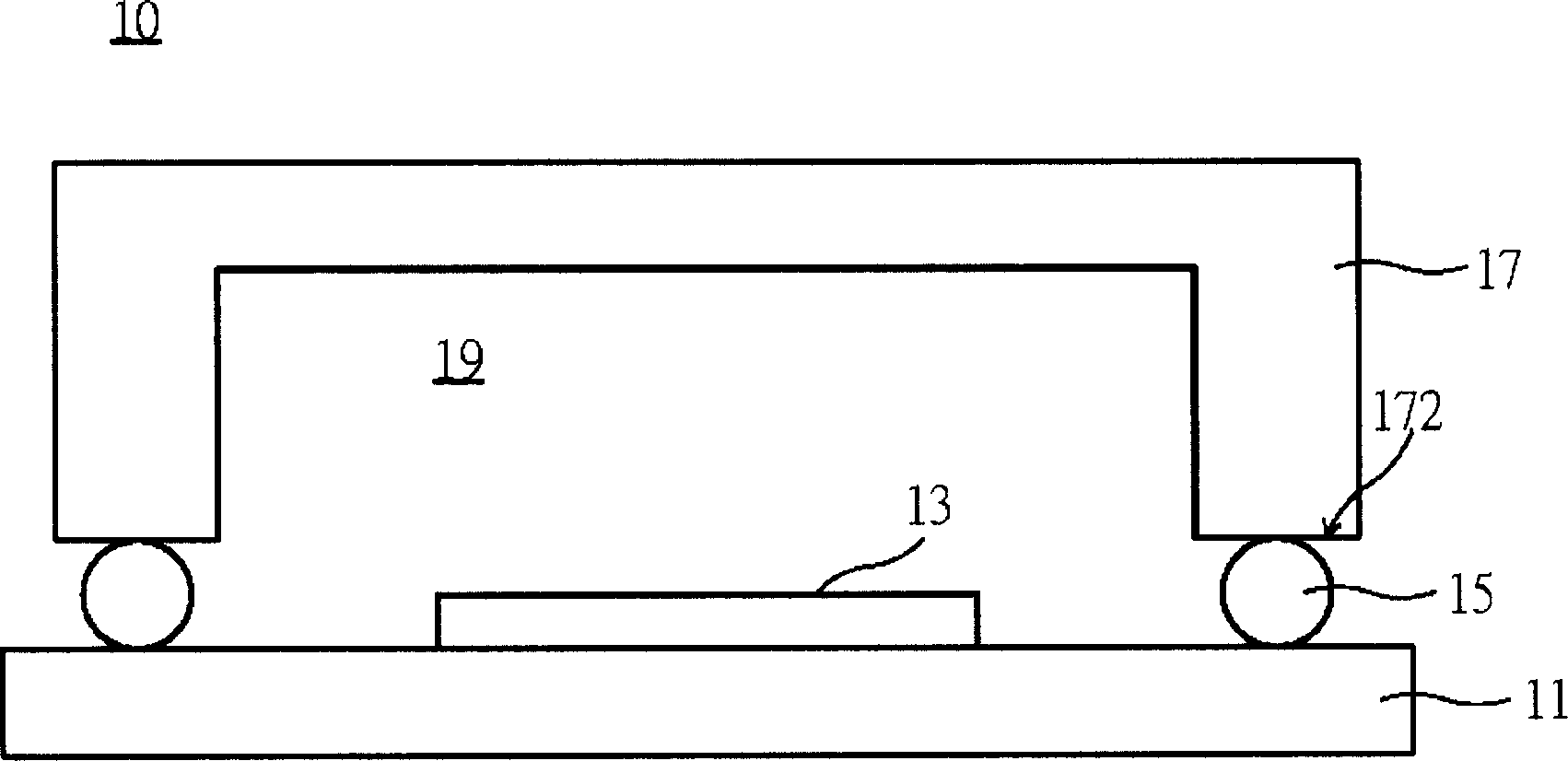 Structure for packaging organic electroluminescence device