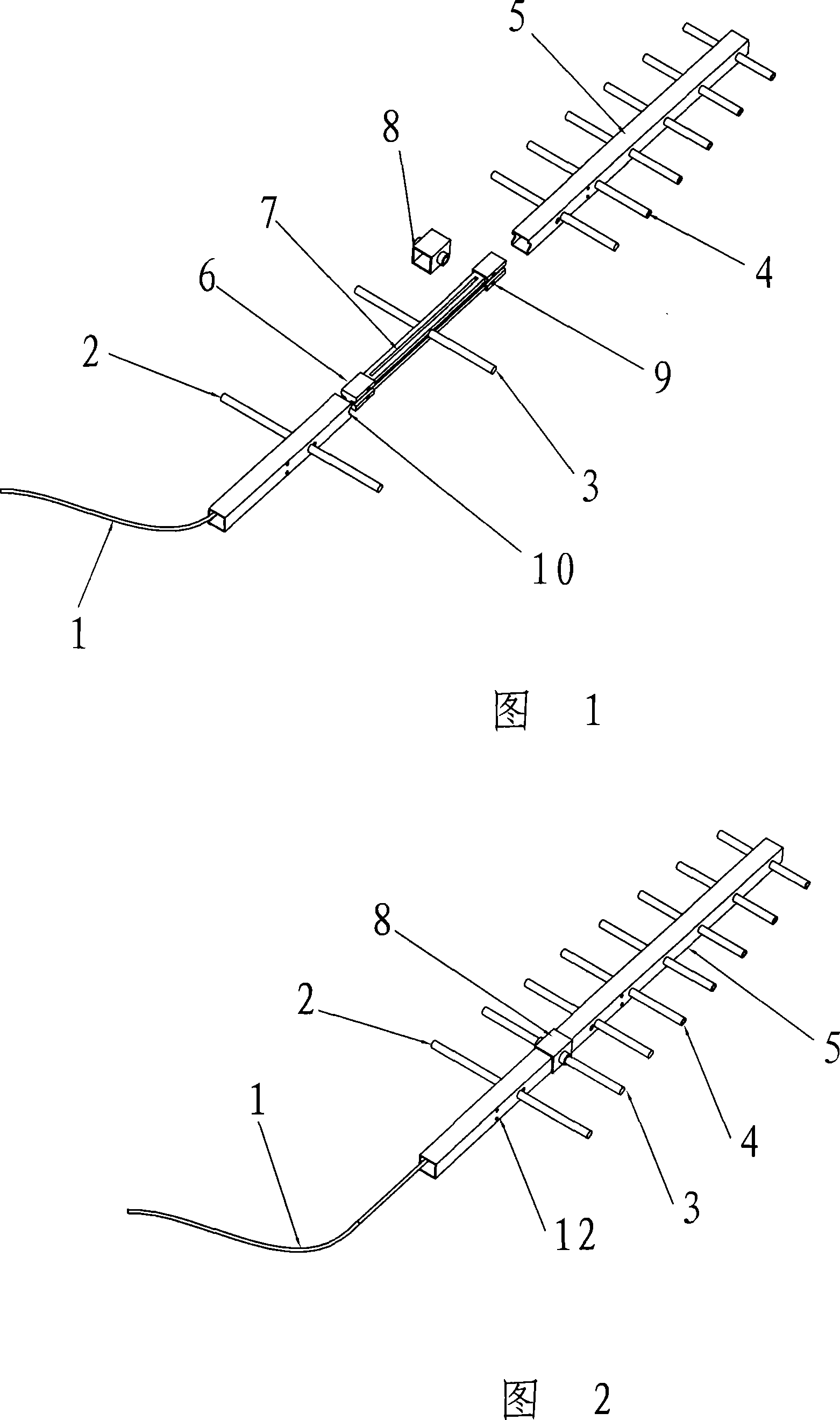 Gap feeding yagi antenna