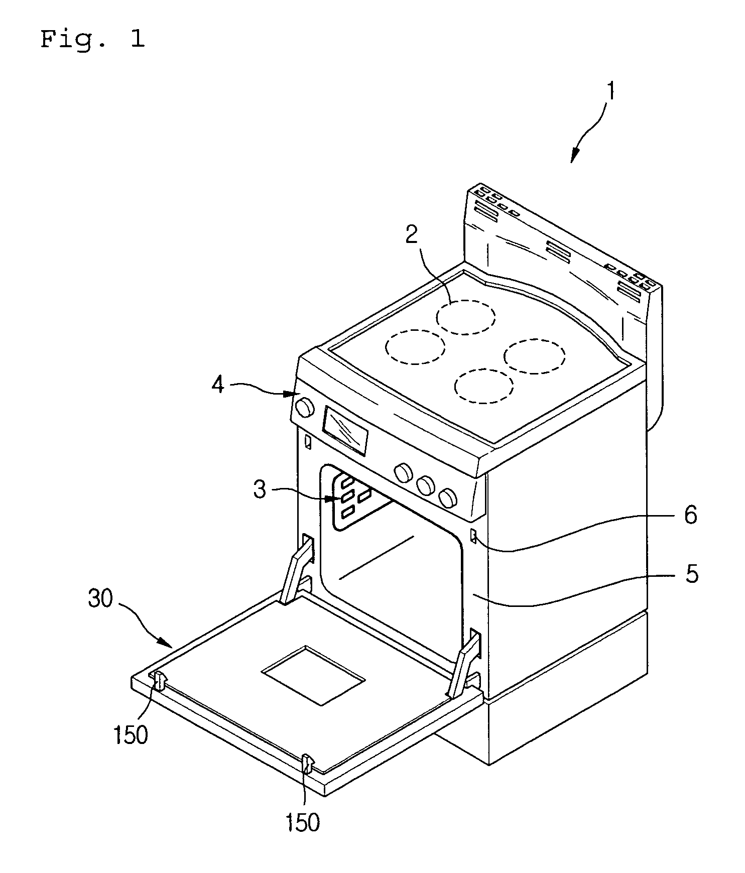 Door opening and closing system in electric oven