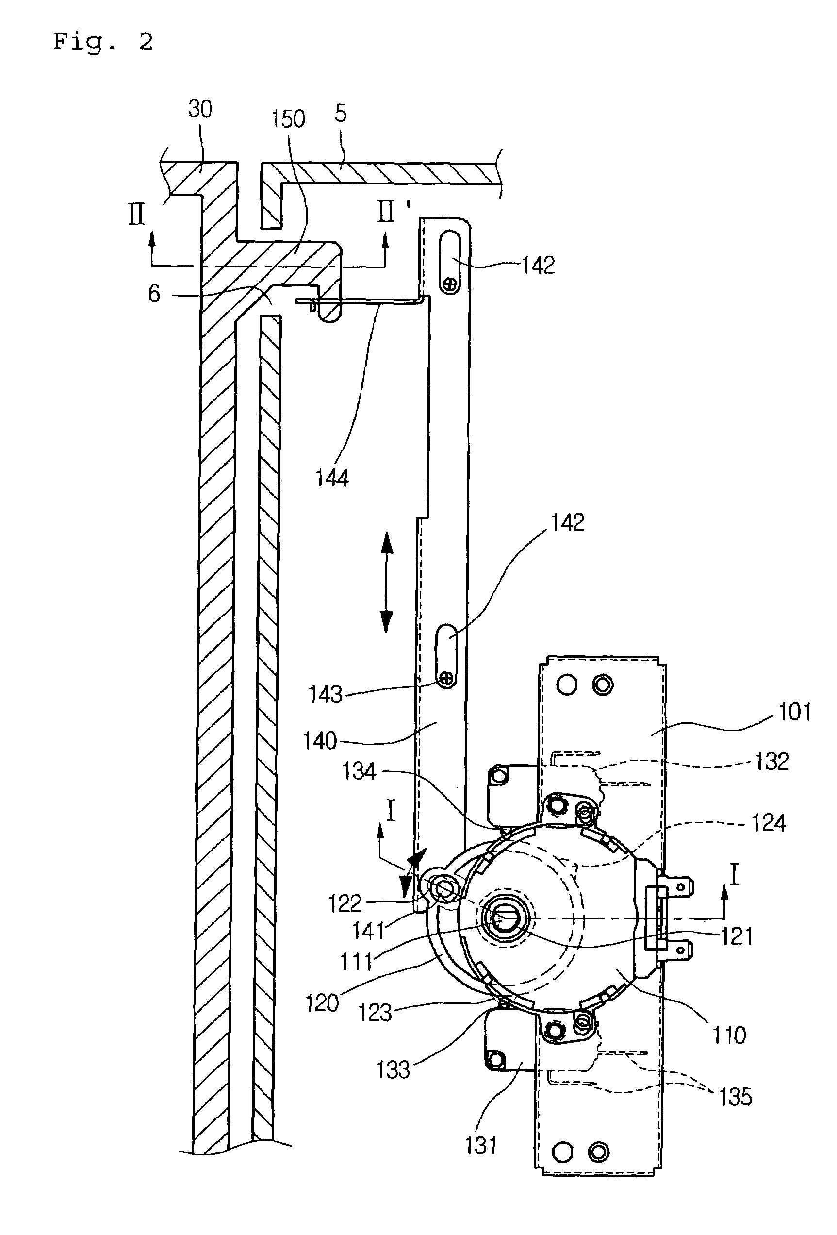 Door opening and closing system in electric oven